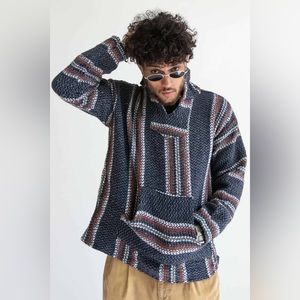 Baja Joe Bellmora Woven Striped Pullover Surf Hoodie